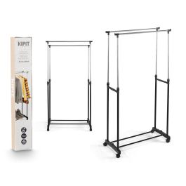 Kipit Perchero Doble con Ruedas, Acero Inoxidable, Negro, 80 x 43 x 160 cm (6 Unidades) Precio: 65.49999951. SKU: B17S4KMV9Q