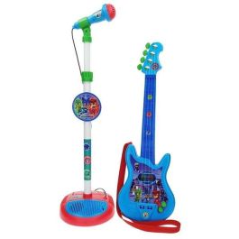 Reig Guitarra y Micrófono de Pie PJ Masks con Amplificador (Altura Regulable)