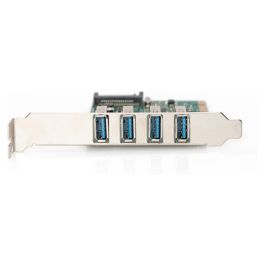 Digitus Tarjeta 4 Puertos USB 3.0 PCI Express Interna con Conexión Cableada y Velocidad de 5000 Mbit/s