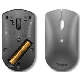 Lenovo ThinkBook Ratón Inalámbrico Bluetooth Láser 2400 DPI Ambidextro para Oficina, 3 Botones, Rueda, Gris, hasta 12 meses de batería Lenovo ThinkBook Ratón Inalámbrico Bluetooth Láser 2400 DPI Ambidextro para Oficina, 3 Botones, Rueda, Gris, hasta 12 meses de batería
