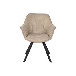 DKD Home Decor Silla Loft Beige Negro Microfibra Metal 67 x 85 x 64 cm