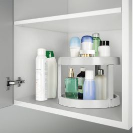 Metaltex Organizador giratorio Giro-2 para armarios de cocina, despensa o baño, 2 alturas Ø28 x 21 cm Gris