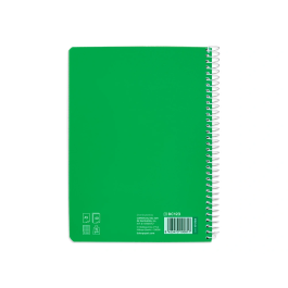 Liderpapel Cuaderno Espiral Din A5 Pautaguía Tapa Blanda 40 Hojas 75gr Cuadro Pautado 5mm Color Verde