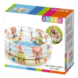 Intex Piscina Hinchable 3 Aros Animales con Suelo Hinchable para Niños 1-3 Años (61x22 cm, 28 Litros)