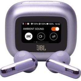 JBL JBLLIVEFLEX3PUR Auriculares True Wireless Live Flex 3 con Cancelación Ruido Adaptativa, Sonido Espacial, Estuche Carga Inteligente, 50h Batería, Púrpura