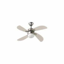 Farelek 112423 Ventilador de Techo Bermudas reversible, Ø 107 cm, 4 aspas roble claro, iluminación 60W E27.