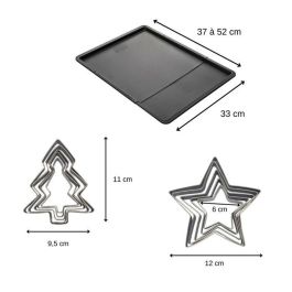 Zenker ZEN3176239998757 - Set con bandeja extensible para horno y 10 cortadores de galletas