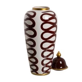 Tibor Blanco-Marrón Porcelana Decoración 25 X 25 X 63 cm