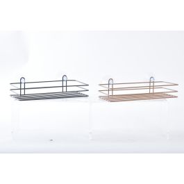 DKD Home Decor Estante de Ducha Moderno de Metal Naranja Gris para Baño, Organización y Almacenamiento, 24,5x11x8 cm (Pack 4 Unidades)
