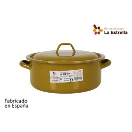 Cacerola Esmaltada con Tapa 24 cm Verde - La Estrella (6 Unidades) Precio: 112.50000047. SKU: B1KKPBXCSV