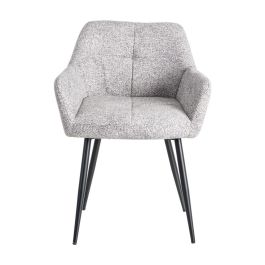 Silla Jaspeado Gris-Blanco Tejido-Metal 59 X 54 X 81 cm