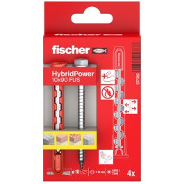 Fischer Taco Hybridpower Ø10x90mm con Tornillos SW13/TX40 Ø7x89mm - Blister 4 unidades