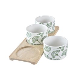 Tabla Aperitivo Tropical DKD Home Decor Verde Blanco 9.7 x 1.5 x 28 cm Set de 4