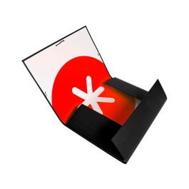 Antartik Carpeta Tres Solapas Cartón Forrado Negro DIN A4