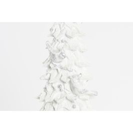 DKD Home Decor Figura Navidad Moderna Árbol Resina Blanco 13x43x13 cm