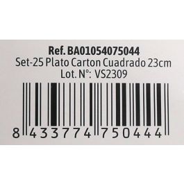Set de 25 platos de cartón cuadrados Algon 23 cm (36 Cajas) Set de 25 platos de cartón cuadrados Algon 23 cm (36 Cajas)