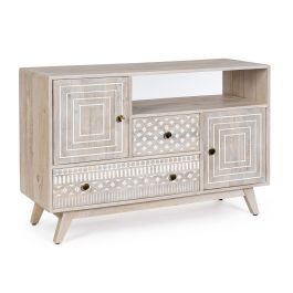 DKD Home Decor Buffet Boho Blanco Natural Mango 42 x 75 x 115 cm Precio: 417.79000032. SKU: B19LYPR9J4
