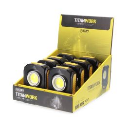 Edm Linterna LED Titan Work 10W 900lm Recargable Magnética USB Negra/Amarilla IP44