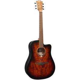 LAG Guitarra Cústica Electroacústica Tramontane 70 A/E Dreadnought Cutaway Sunburst