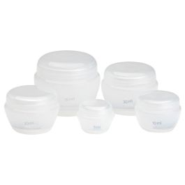 Cosmetic Club Juego De 5 Botes Para Maquillaje Con Tapa De Rosca 5ml 10ml 20ml 30ml 50ml