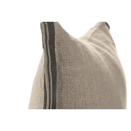 DKD Home Decor Cojín Tradicional de Lino Natural Negro 50 x 50 cm (2 Unidades)