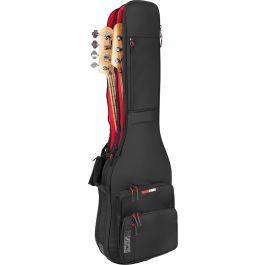 Gator G-Icon Softcase para 2 Bajos Eléctricos - Negro, Acolchado Resistente, con Cremallera y Asa de Transporte
