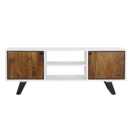 Mueble de TV DKD Home Decor Blanco 135 x 35 x 40 cm Metal Madera de mango