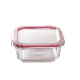 Bergner Set 3 fiambreras cuadradas Walking Anywhere, vidrio borosilicato, 320ml/520ml/800ml, Bg-20251-rd