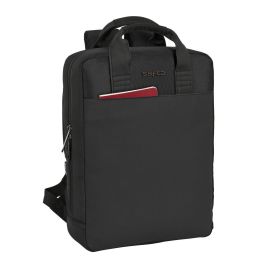 Safta Mochila Business para Portátil 13.3'' con USB, Negra, 29x39x11cm, Nylon 900D y Piel PVC