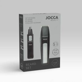 Jocca 1439 Kit Barba 5 en 1 con 4 Peines - Negro y Acero Inoxidable