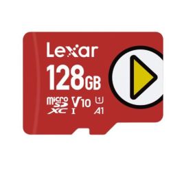 Lexar Tarjeta MicroSDXC PLAY 128GB UHS-I C10 A2 V30 U3, Velocidad Lectura 205MB/s, Escritura 140MB/s LMSPLAY128G-BNSNG