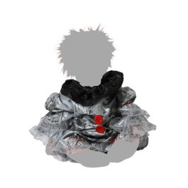 Disfraz Payaso Macabro Bebé Gris con Volantes Negros 6-12 Meses Halloween