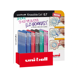 Bolig. Uni-Ball Borrable Uf-222 0,7 Surtido Expositor De 36