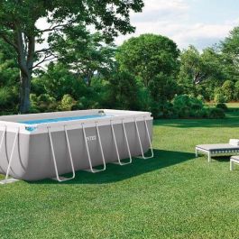 Intex Piscina Prism Frame Rectangular 400x200x122cm con Bomba de Filtro para Niños +6 Años