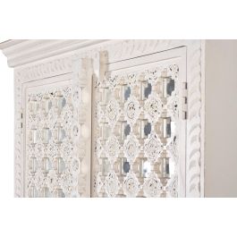 Giner y Colomer Armario Madera de Mango Blanco con Espejo 2 Puertas 3 Estantes