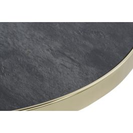 DKD Home Decor Mesa Centro Glam Negro Dorado Acero Cristal 82.5 x 40 x 82.5 cm