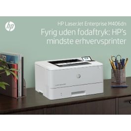 HP 3PZ15A Impresora Láser Monocromo Enterprise M406DN Dúplex Automático 40 ppm Ethernet Seguridad HP Wolf Pro Blanca