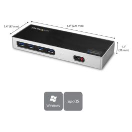StarTech Docking Station USB-C/USB 3.0 para 2 Monitores 4K 60Hz HDMI DisplayPort Compatible Mac/Windows