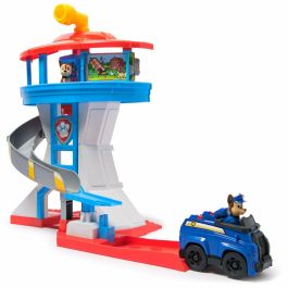Spin Master Centro de Mando Torre de Control Paw Patrol, Set de Juego con 2 figuras de cachorros y cartas de misión, 50 cm de altura, Edad +3 años