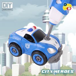 Tachan Coche de Policía Armable RC T01024 22 Piezas con Control Remoto para Niños +3 Años