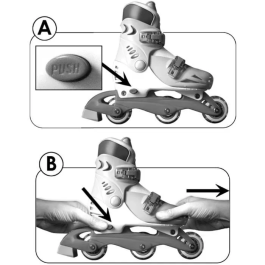 Patines en línea 2 en 1 Tres Ruedas Ajustables Talla 27-30 PVC 60x24mm CONTROL DE PATINES