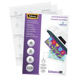 Fellowes Fundas Plastificar Brillo DIN A4 80 mc Pack 25 Unidades