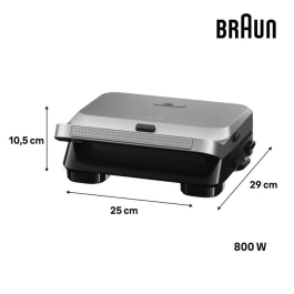 Braun Sandwichera 5 SM5005 800 W Acero Inoxidable Negro