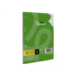 Liderpapel Recambio A5 100 Hojas 75gr Milimetrado Sin Margen 6 Taladros