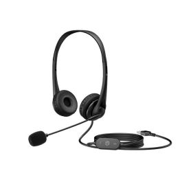 HP Auriculares G2 USB Negro para Ordenador, Comodidad y Calidad de Sonido Profesional con Micrófono Cancelación Ruido