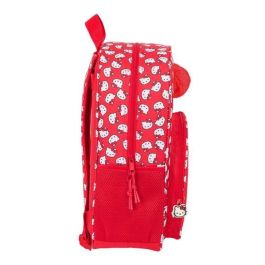 Mochila Escolar Hello Kitty Iconic Blanco Rojo 33 x 42 x 14 cm