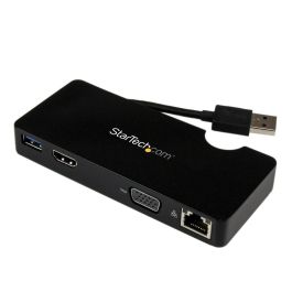 StarTech Docking Station USB 3.0 Hub con HDMI, VGA, Gigabit Ethernet y 4 Puertos USB para Portátil (Estación de Conexión, Replicador de Puertos)