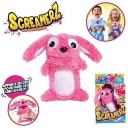 Smoby SIM4006592091361 Screamerz Peluche Interactivo Conejo 27 cm con Sonidos al Agitarlo o Pulsar Botón