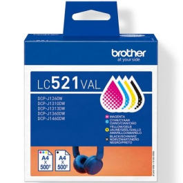 Brother LC-521VAL Multipack Cartuchos de Tinta Original Cian Magenta Amarillo Negro Precio: 64.6900001. SKU: B14TWTDVQM