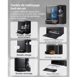 Ecovacs AAABG08650 DEEBOT X2 COMBO Robot Aspirador con Aspirador de Mano, 8700Pa, Doble Vaciado Automático